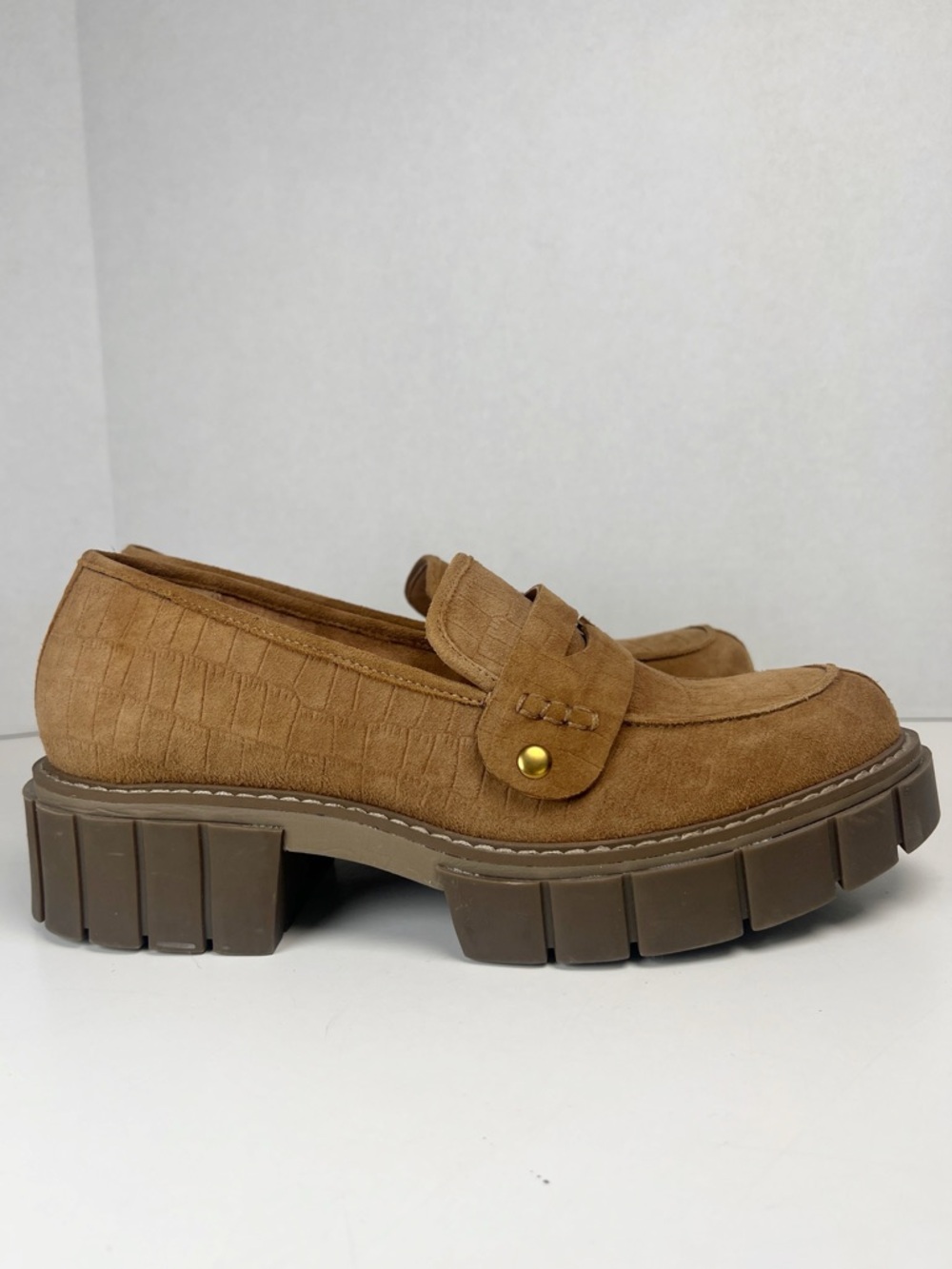 VIONIC Women’s Size 10 Tan Brown Nubuck Elodie Platform Penny Loafer - Picture 3 of 12